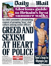 Daily Mail (UK) Newspaper Front Page for 9 August 2016