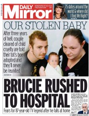 Daily Mirror (UK) Newspaper Front Page for 10 October 2015