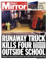Daily Mirror Newspaper Front Page (UK) for 10 February 2015