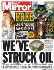 Daily Mirror (UK) Newspaper Front Page for 10 April 2015