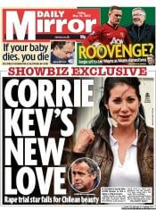 Daily Mirror Newspaper Front Page (UK) for 10 May 2013