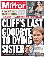 Daily Mirror (UK) Newspaper Front Page for 10 August 2016
