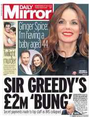 Daily Mirror (UK) Newspaper Front Page for 11 October 2016