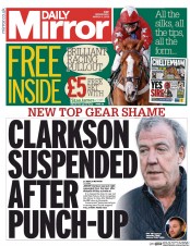 Daily Mirror (UK) Newspaper Front Page for 11 March 2015