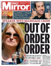 Daily Mirror (UK) Newspaper Front Page for 11 May 2015