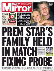 Daily Mirror (UK) Newspaper Front Page for 11 August 2016