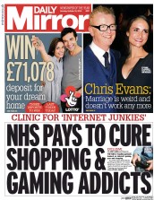 Daily Mirror (UK) Newspaper Front Page for 12 October 2015