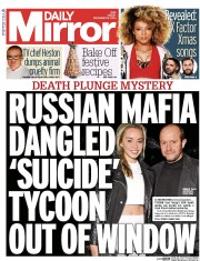 Daily Mirror Newspaper Front Page (UK) for 12 December 2014
