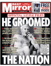 Daily Mirror (UK) Newspaper Front Page for 12 January 2013