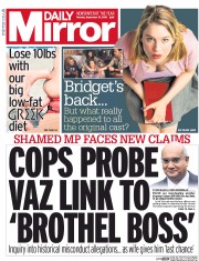 Daily Mirror (UK) Newspaper Front Page for 12 September 2016