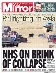 Daily Mirror (UK) Newspaper Front Page for 13 October 2016