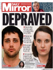 Daily Mirror (UK) Newspaper Front Page for 13 November 2015