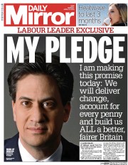 Daily Mirror Newspaper Front Page (UK) for 13 April 2015