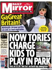 Daily Mirror (UK) Newspaper Front Page for 13 May 2011