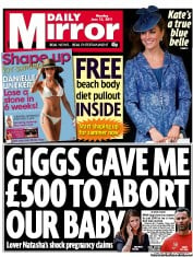Daily Mirror Newspaper Front Page (UK) for 13 June 2011