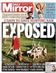 Daily Mirror Newspaper Front Page (UK) for 13 July 2015