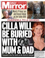 Daily Mirror (UK) Newspaper Front Page for 13 August 2015