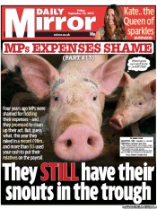 Daily Mirror Newspaper Front Page (UK) for 13 September 2013