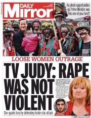 Daily Mirror Newspaper Front Page (UK) for 14 October 2014