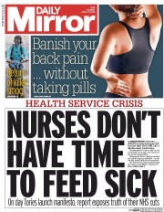 Daily Mirror (UK) Newspaper Front Page for 14 April 2015