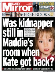 Daily Mirror Newspaper Front Page (UK) for 15 October 2013
