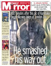 Daily Mirror (UK) Newspaper Front Page for 15 October 2016