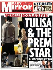 Daily Mirror (UK) Newspaper Front Page for 15 November 2012