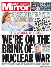 Daily Mirror (UK) Newspaper Front Page for 15 April 2017