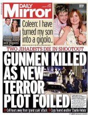 Daily Mirror (UK) Newspaper Front Page for 16 January 2015