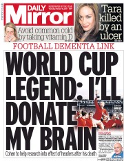 Daily Mirror (UK) Newspaper Front Page for 16 February 2017