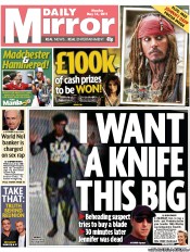 Daily Mirror (UK) Newspaper Front Page for 16 May 2011