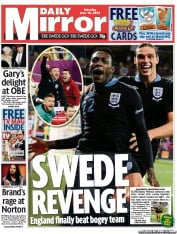 Daily Mirror (UK) Newspaper Front Page for 16 June 2012