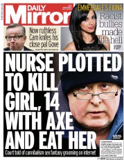 Daily Mirror Newspaper Front Page (UK) for 16 July 2014