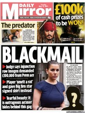 Daily Mirror (UK) Newspaper Front Page for 17 May 2011