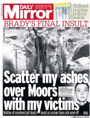 Daily Mirror (UK) Newspaper Front Page for 17 May 2017