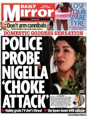 Daily Mirror Newspaper Front Page (UK) for 17 June 2013
