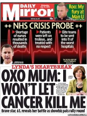 Daily Mirror Newspaper Front Page (UK) for 17 July 2013