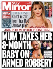 Daily Mirror Newspaper Front Page (UK) for 18 October 2014