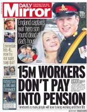 Daily Mirror (UK) Newspaper Front Page for 18 October 2017