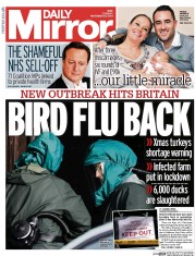 Daily Mirror (UK) Newspaper Front Page for 18 November 2014