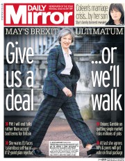 Daily Mirror (UK) Newspaper Front Page for 18 January 2017