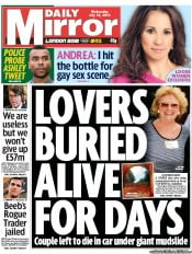 Daily Mirror Newspaper Front Page (UK) for 18 July 2012