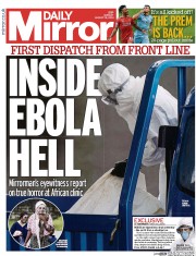 Daily Mirror Newspaper Front Page (UK) for 18 August 2014