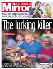 Daily Mirror (UK) Newspaper Front Page for 18 August 2016