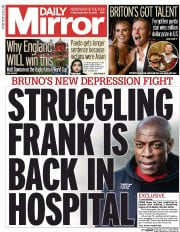Daily Mirror (UK) Newspaper Front Page for 18 September 2015