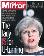 Daily Mirror (UK) Newspaper Front Page for 19 April 2017