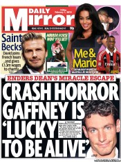 Daily Mirror Newspaper Front Page (UK) for 1 February 2013