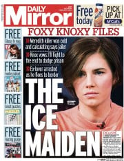 Daily Mirror Newspaper Front Page (UK) for 1 February 2014