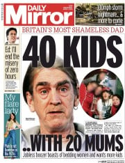 Daily Mirror (UK) Newspaper Front Page for 1 April 2015