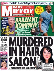 Daily Mirror (UK) Newspaper Front Page for 1 May 2012